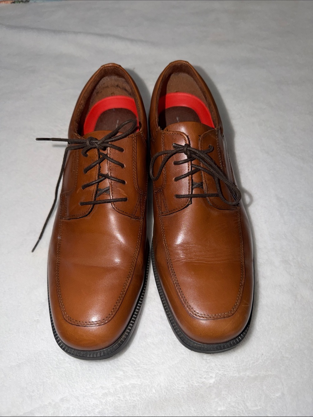 Rockport Brown Leather Lace-Up Derbys with Dark Brown Laces